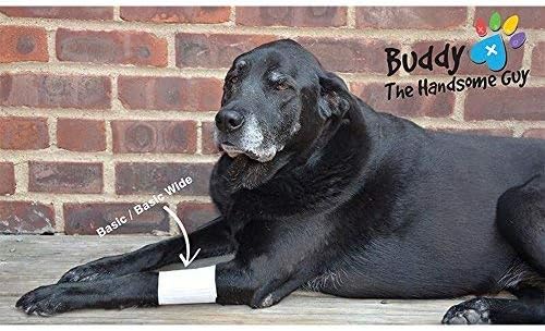 Basic Leg Bandages for Dogs, Cats, Pets -First- aid Non Adhesive Fur Friendly, Soft Stretch Wound Care, hot Spots, Fungus, Adjustable Fastening Strap Value Pack (Small 20-Pack)