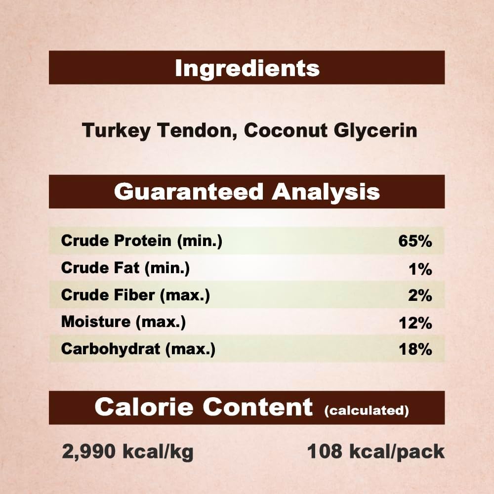 Afreschi Natural Turkey Tendon Ring (M) Pack of 2, Dog Treats for Signature Series, All Natural Human Grade Puppy Chew, USA-Sourced Turkey Tendon, Hypoallergenic, Rawhide Alternative
