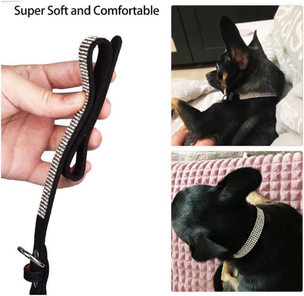 Rhinestone Dog Collar for Small Dogs, Bling Diamond Fancy Crystal Glitter Pretty Jewel Pet Puppy Collars for XXS XS Small Medium Large Breed Girl Dogs Female Cats Kitten, Purple M