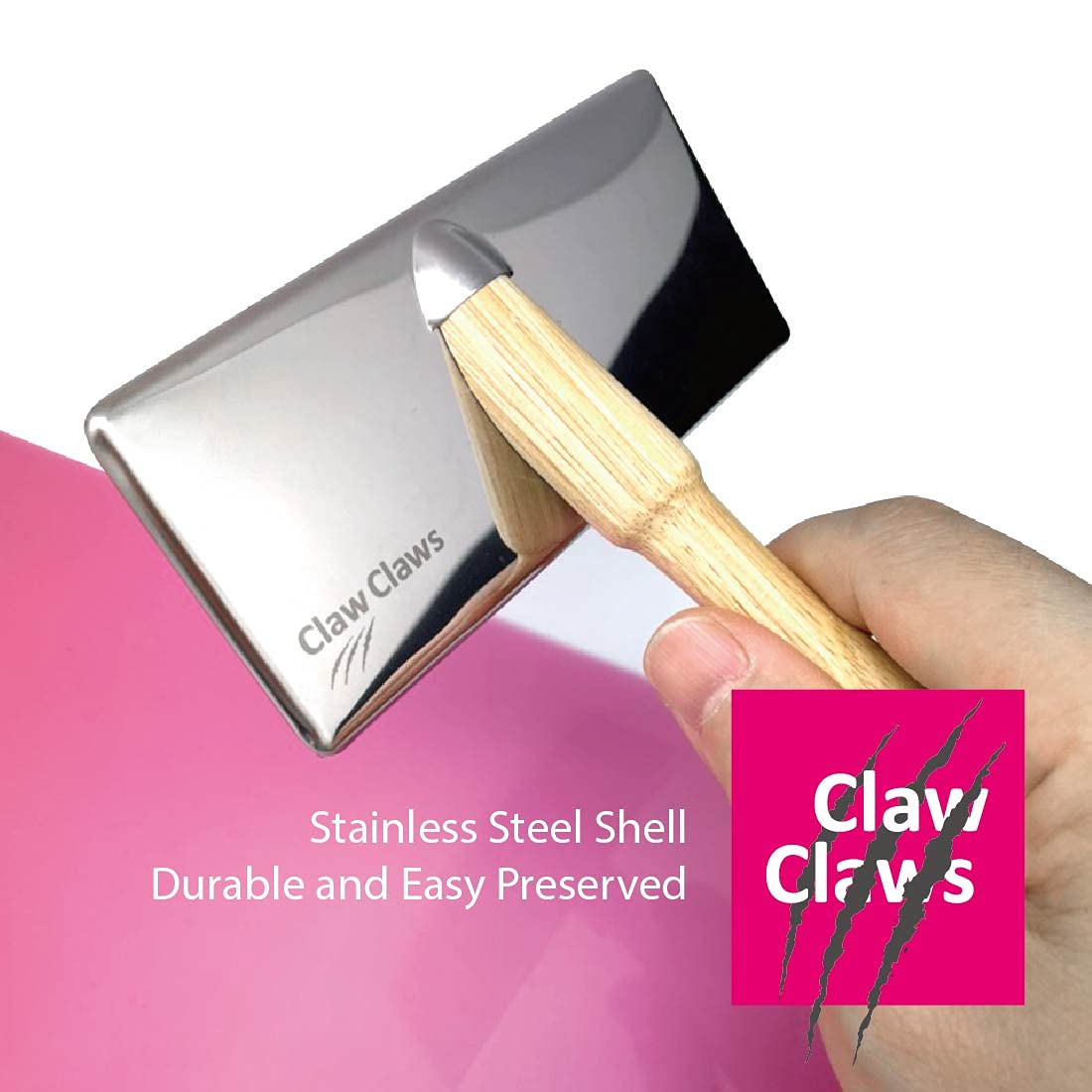 Pet Slicker Brush for Large Dogs, Wooden Handle with Stainless Steel Soft Pins, Gently Remove Tangled, Loose Undercoat and Mats Hair, Pet Grooming Brush Tool (8"), Wool Needle Felting Brush