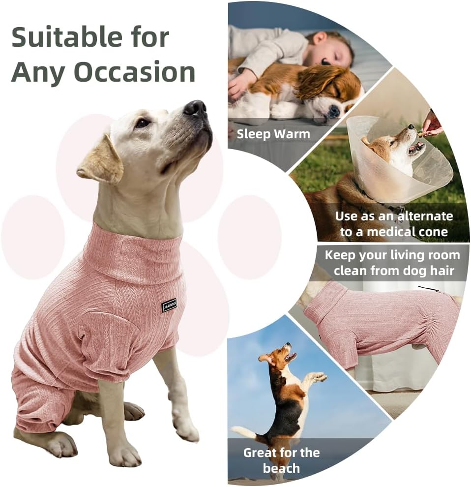 Dog Pyjamas PJS Sweater Clothing and Loungewear Suitable for Large to Giant Breeds of Dogs, Neutering Suits, Extra-Large Stretch Fabric, Four-Legged Dogs Clothes (Sweater Pink, 6XL)