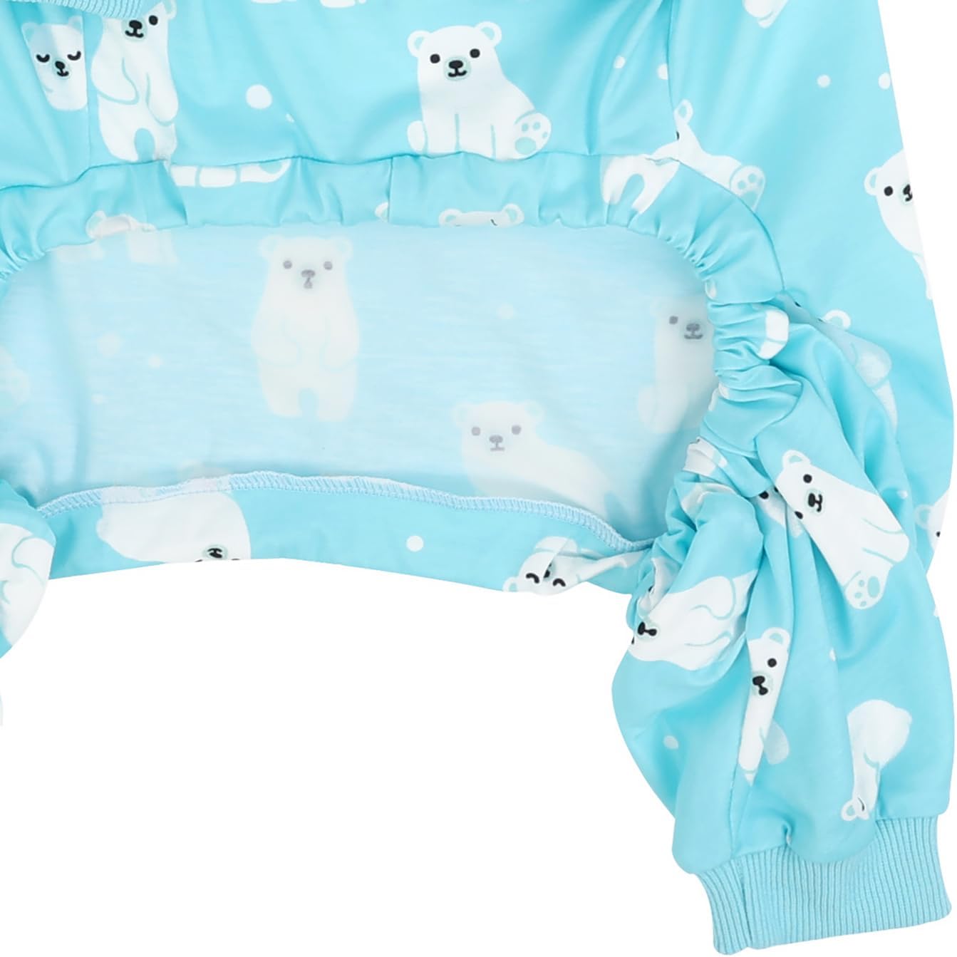 HDE Dog Pajamas One Piece Jammies Jumpsuit Pet Clothes Outfit Stretchy Lightweight Comfy Shirt Pjs for M-3XL Dogs Sleepy Polar Bears - M