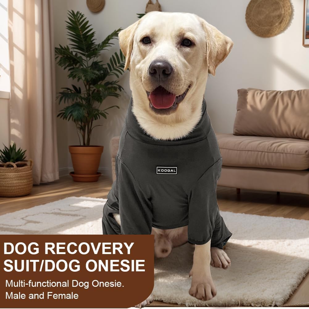 Dog Pyjamas PJS Sweater Clothes and Home Clothing Suitable for Medium to Large Breeds of Dogs, Dog Neutering Suits, Extra-Large Stretch Fabric, Four-Legged Clothes(Thin Dark Gray, 4XL)