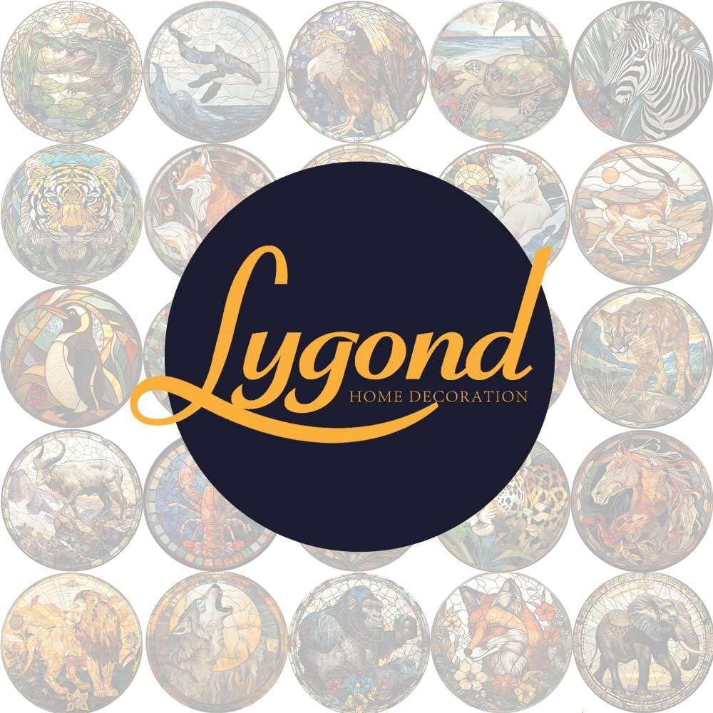 Lygond Metal Tin Sign - Circular Stained Glass Toilet Decor - Pub 12x12 Inches