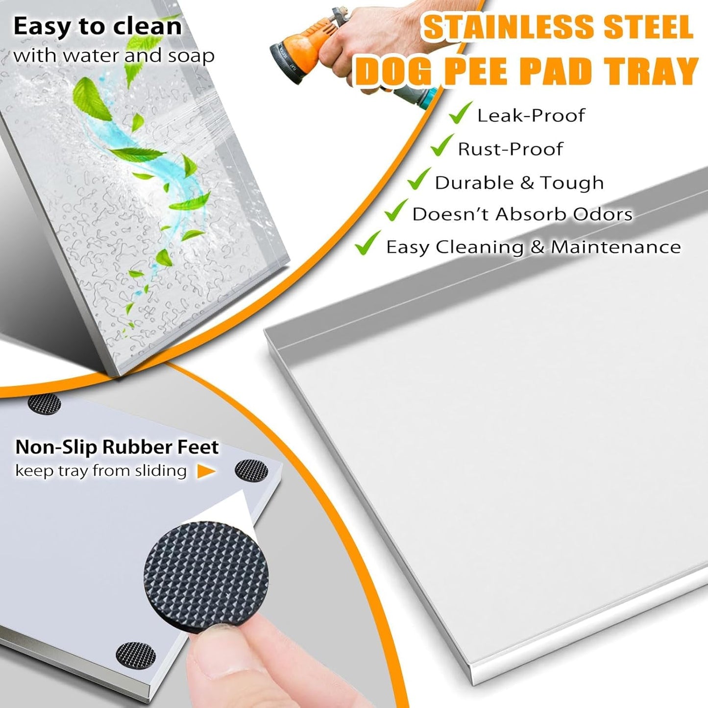 Dog Grass Pad with Tray with Stainless Steel,Reusable Large Artificial Turf Grass Potty and Puppy Pee Pads for Dogs, Portable Dog Litter Box for Indoor/Outdoor Potty Training Toilet