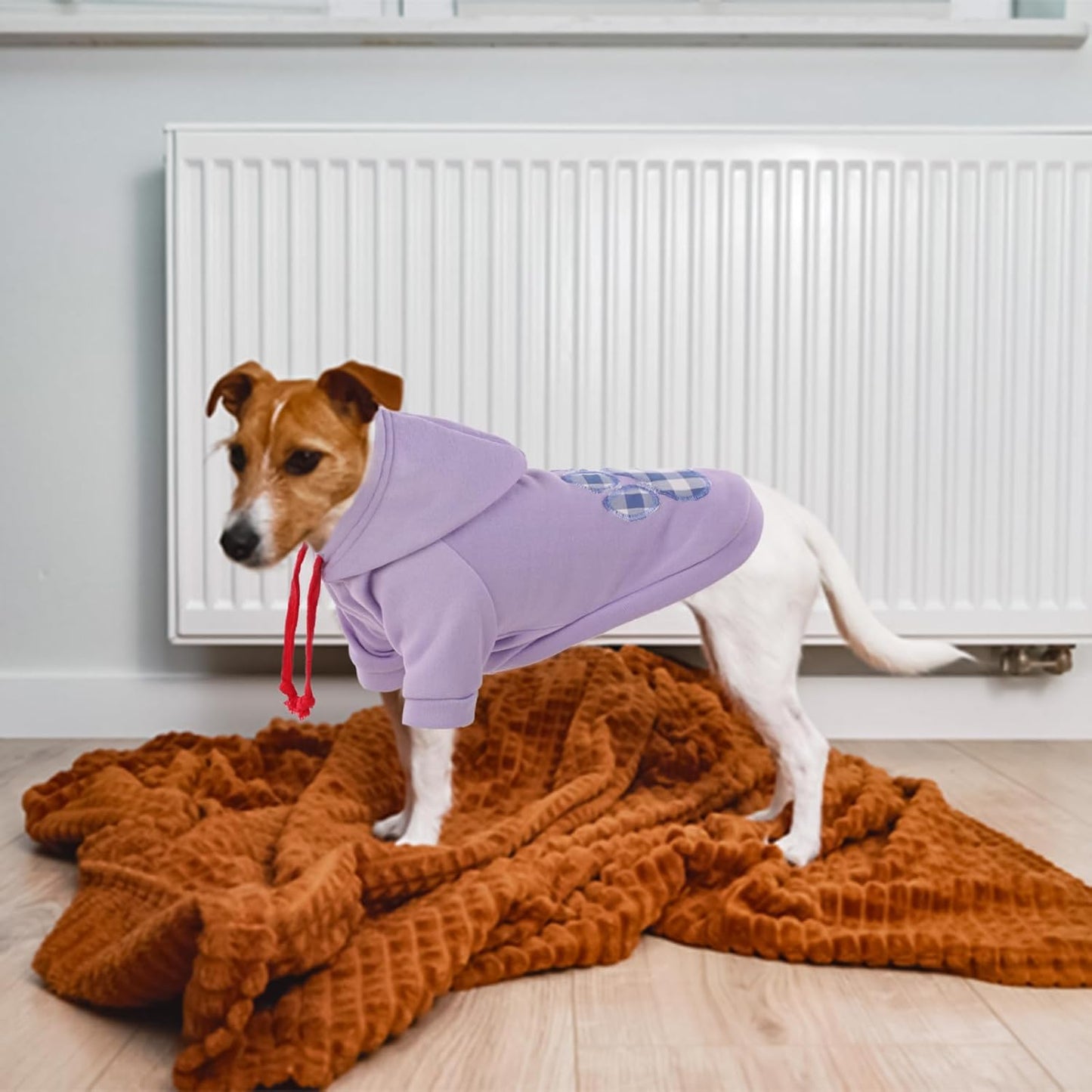 SAWMONG Dog Hoodie,Flannel Pet Hooded Sweater with Hat Puppy Pullover Sweater Shirt,Dog (Purple,M)