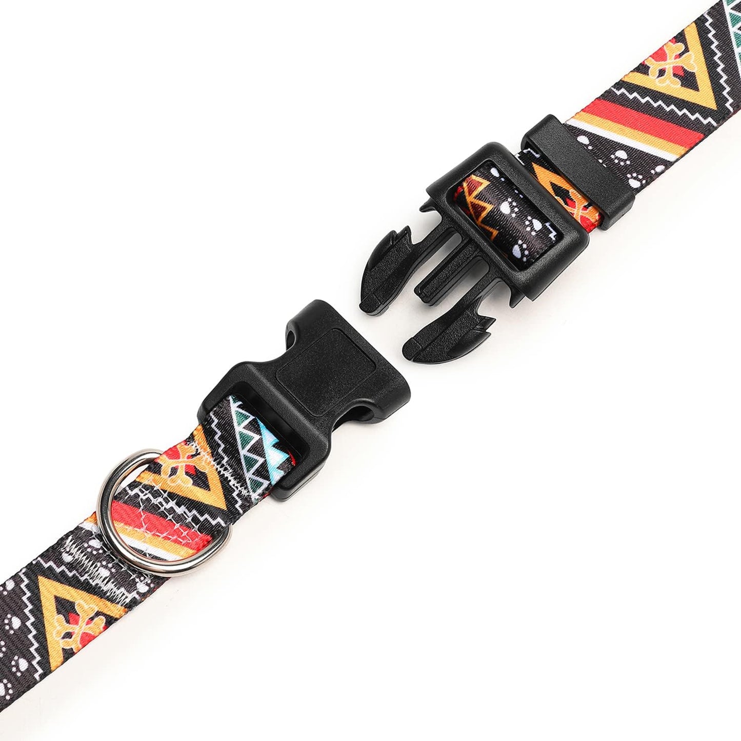 Mercano Adjustable Dog Collar - Special Design Patterns, Soft Nylon Comfortable Durable Pet Collar for Small Medium Large Dogs (S, Ethnic Gold)