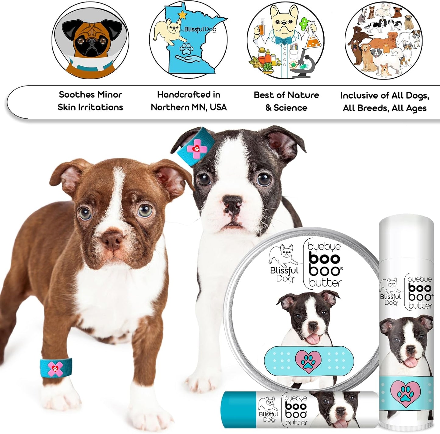 The Blissful Dog .15 oz Tube Boston Terrier Booboo Butter