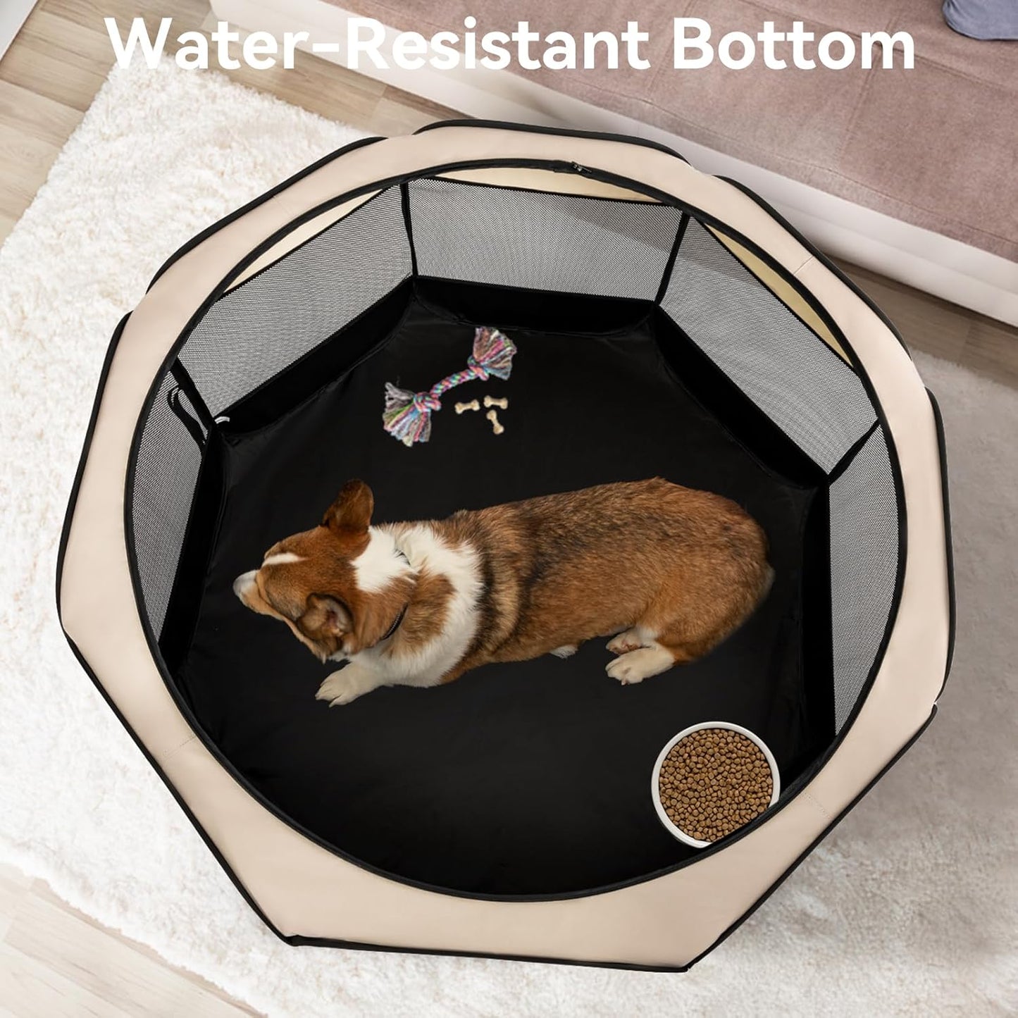 A4Pet Portable Kitten Playpen for Cats, 27" Foldable Pet Playpen for Puppy/Cat/Rabbit/Chick, with Removable Zipper Top & Mesh Panel(11”W × 7.5”H)