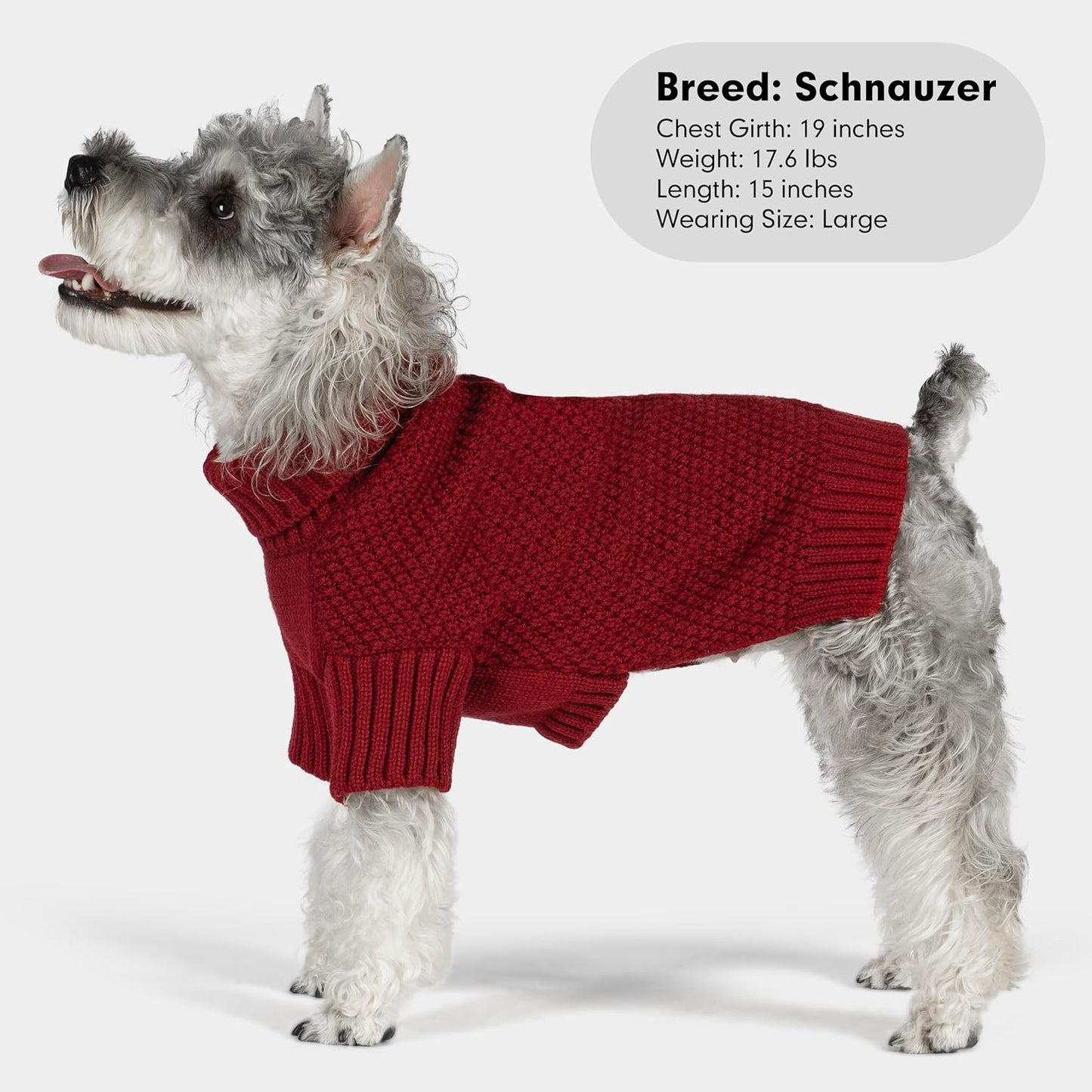 cyeollo Small Dog Sweater Warm Turtleneck Knitted Pet Winter Dog Clothes with Leash Hole Puppy Sweaters for Small Dogs