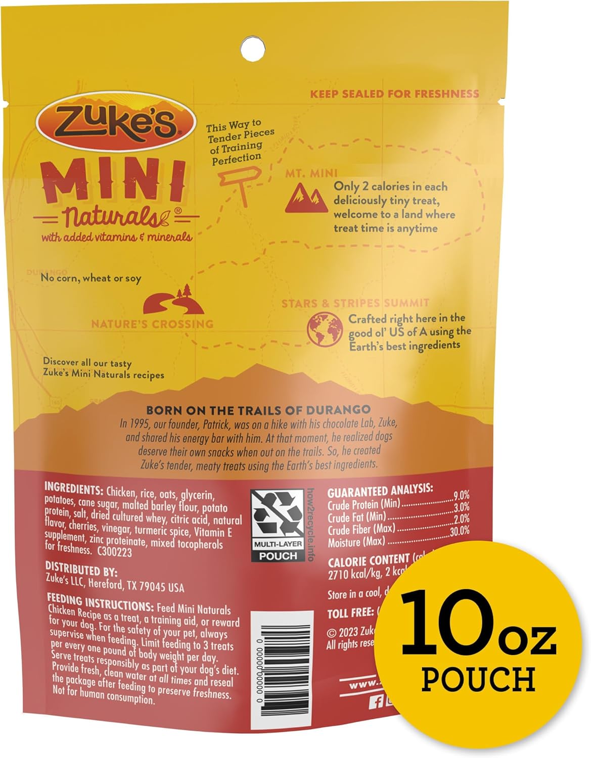 Zuke’s Mini Naturals Dog Training Treats for Dogs of All Sizes, Pet Treats made with Real Chicken - 10 oz. Pouch