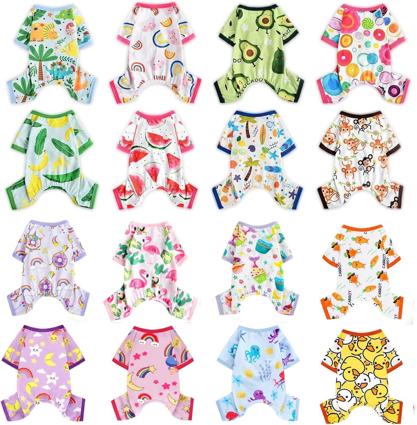 Dog Pajamas Pjs Summer Fall Dog Clothes for Small Dogs Girl - Boy - Medium Size Dogs, Soft Stretchy Puppy Clothes Doggie Onesies Cat Pet Jammies Outfit (Donut Purple, XX-Large)