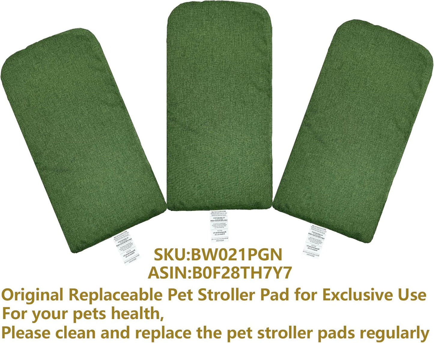 ROODO Pet Stroller Inner Pad for Exclusive Use,Original,Replaceable,Easy to Clean,Set of 3 pc(Green)