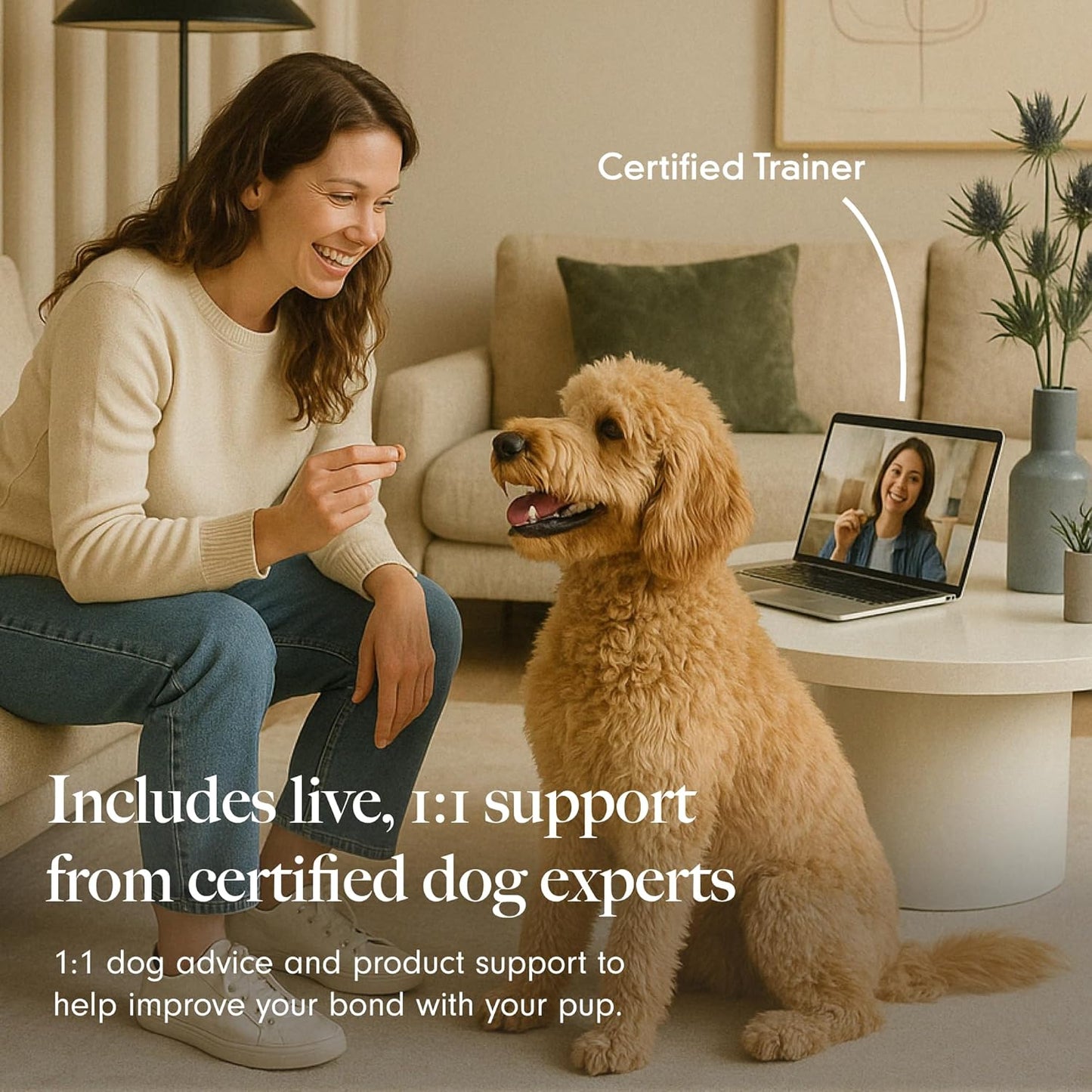 LAY LO Treat Dispensing Dog Toy – Natural Rubber Topple Toy for Chewing, Enrichment & Mental Stimulation | Dog Treat Dispenser Puzzle | Dishwasher Safe | Includes Live Trainer Support