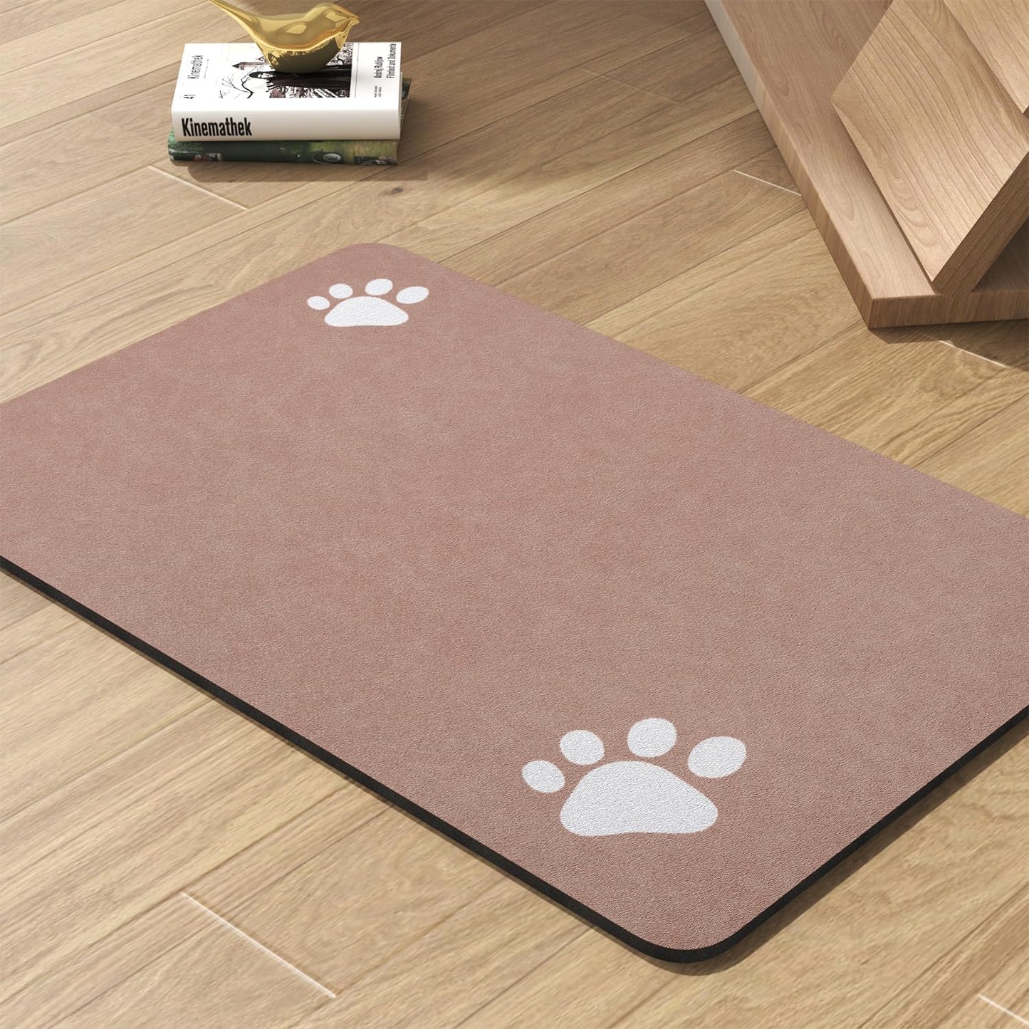 Pet Feeding Mat-Absorbent Dog Mat for Food and Water Bowl-No Stains Quick Dry Water Dispenser Mat-Dog Accessories Pet Supplies-Bowl for Messy Drinkers(Dusty Pink,17"x28"