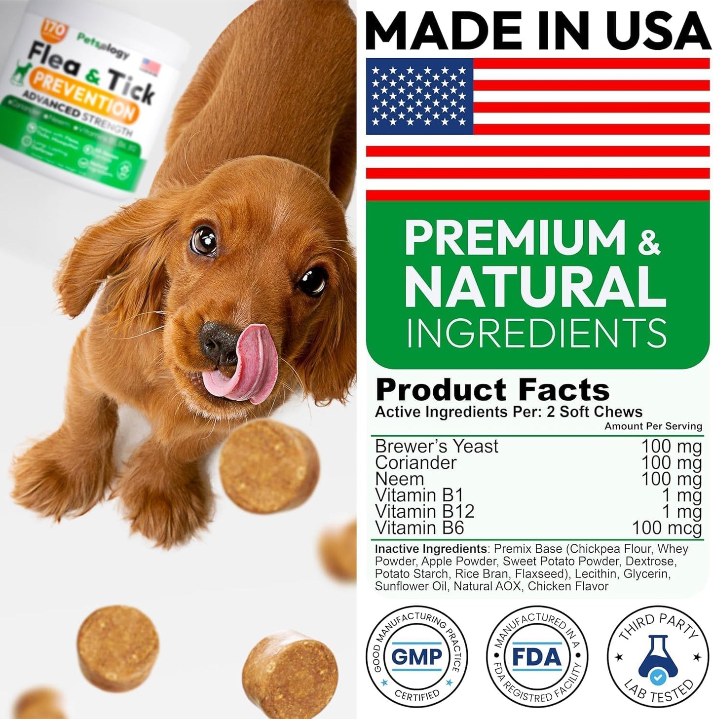 (2 Pack) Flea and Tick Prevention for Dogs Pills - 340 Chews - Natural Dog Flea & Tick Control - Oral Defense Treatment for Dogs Supplement - Vet Formulated - All Breeds & Ages - Made in USA
