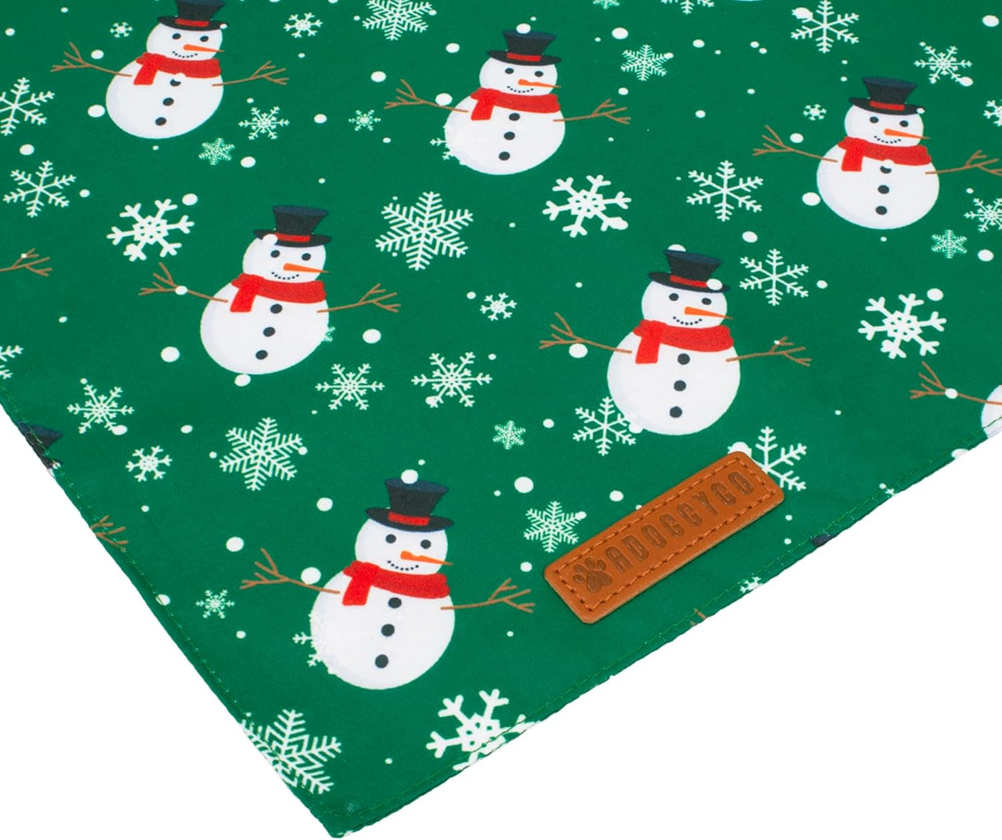 ADOGGYGO Christmas Dog Bandanas, Snowman Santa Xmas Pet Scarf, Multi Size Offered, Red Green Christmas Bandana for Small Dogs Pets (Small)