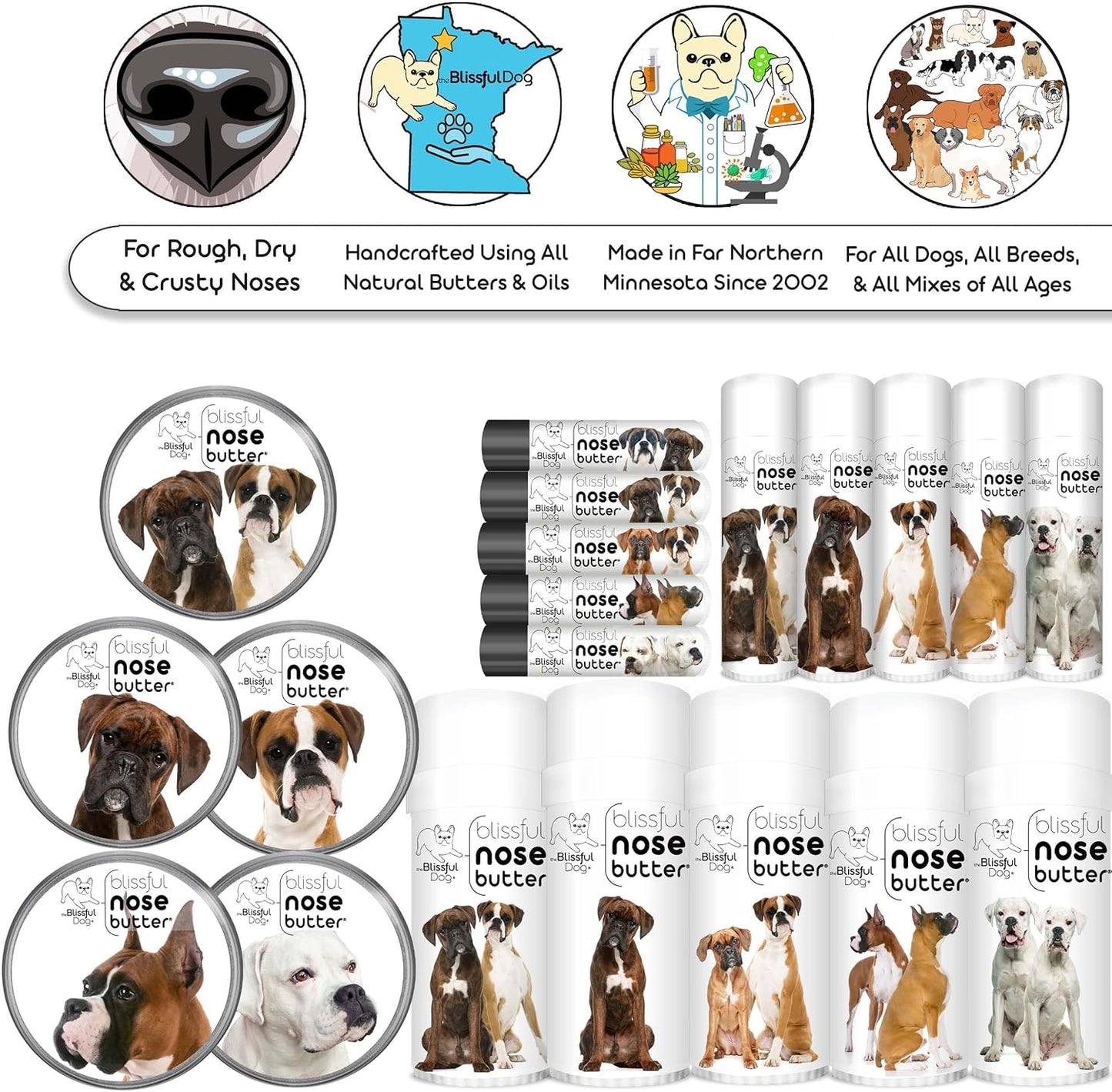 The Blissful Dog Fawn Boxer Unscented Nose Butter, 16oz