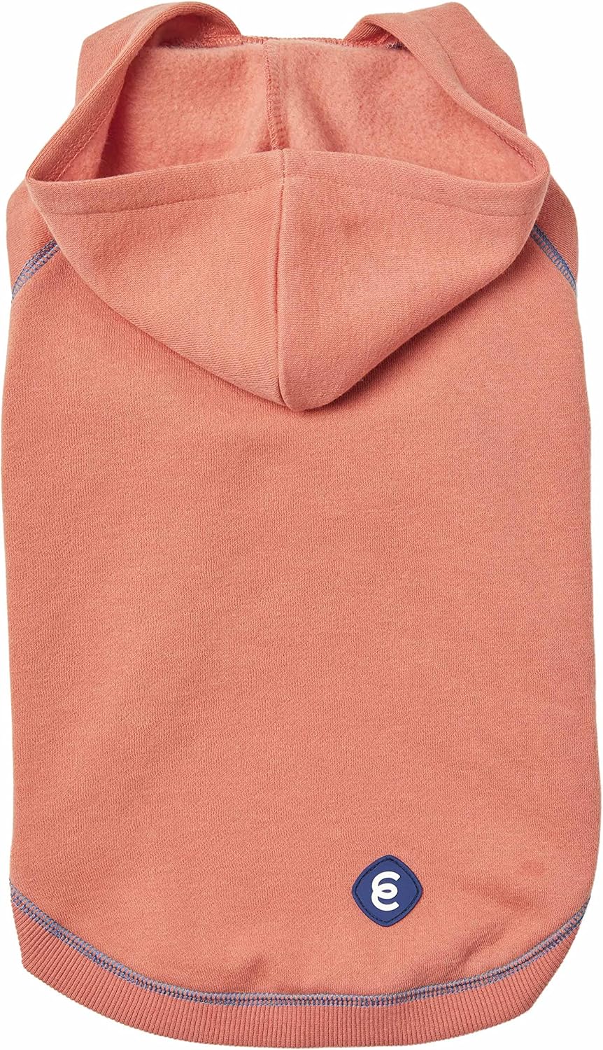 Blueberry Pet Essentials Dog Hoodie – 22 inch, Cotton‑Blend Sweatshirt with Hood, Coral, Machine‑Washable Small‑Dog Jersey