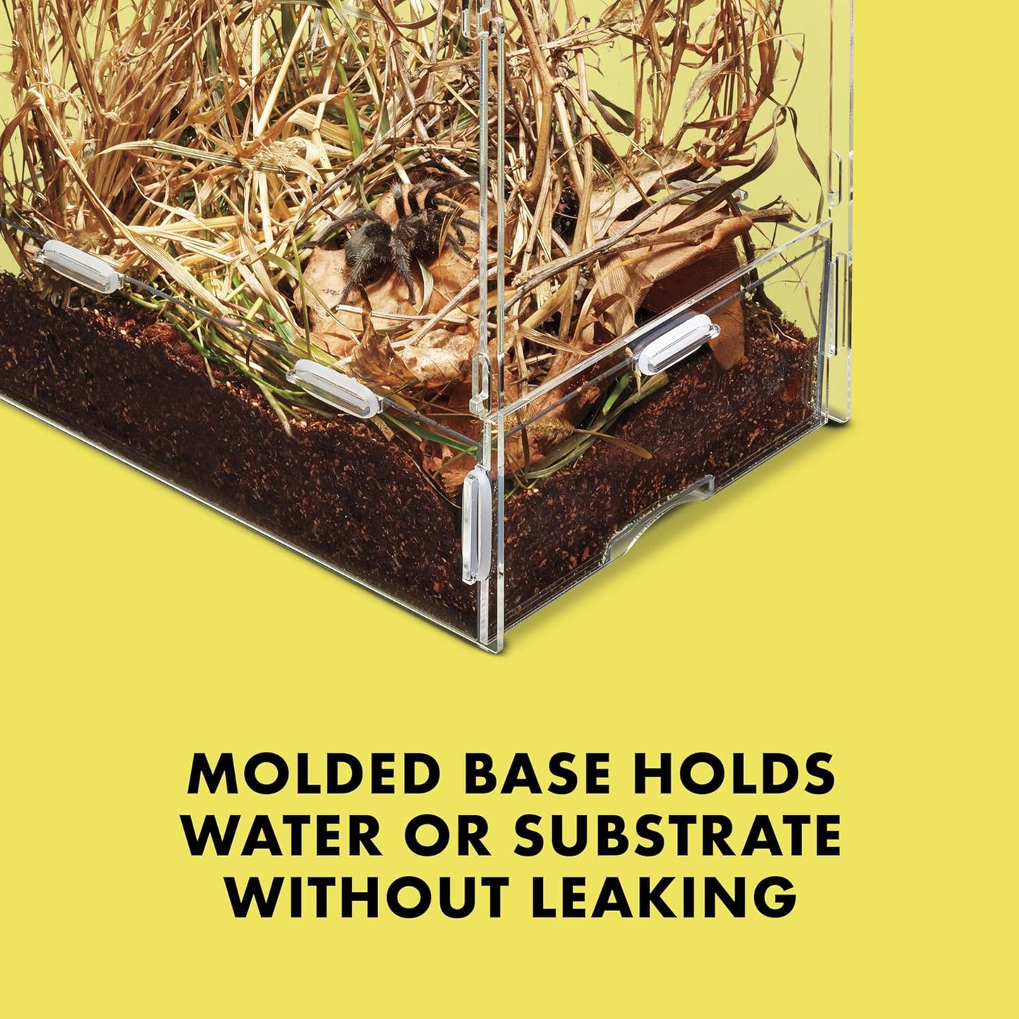 Zilla Micro Habitat Terrarium, Arboreal, with Locking Latch, for Isopods, Spiders, Insects, Large