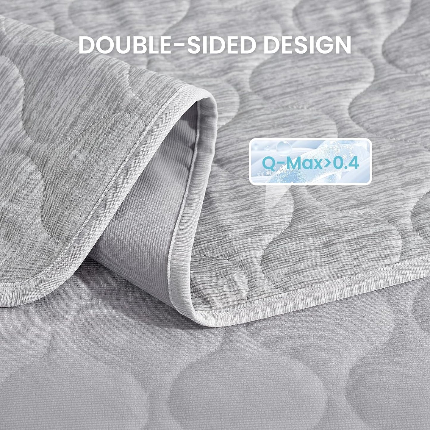 Cozy Bliss Leakproof Cooling Blanket for Small Dogs, Q-Max>0.4, Durable & Washable Dog Cooling Mat for Hot Weather, Soft Pet Throw & Couch Protector for Puppies & Cats, 25x35 Inch, Heather Silver Grey