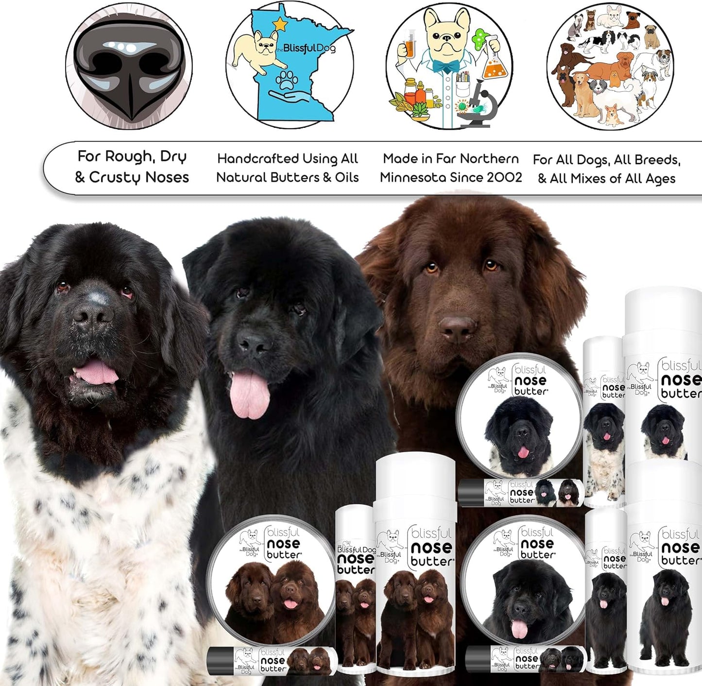 The Blissful Dog Newfoundland Unscented Nose Butter - Dog Nose Butter, 8 Ounce