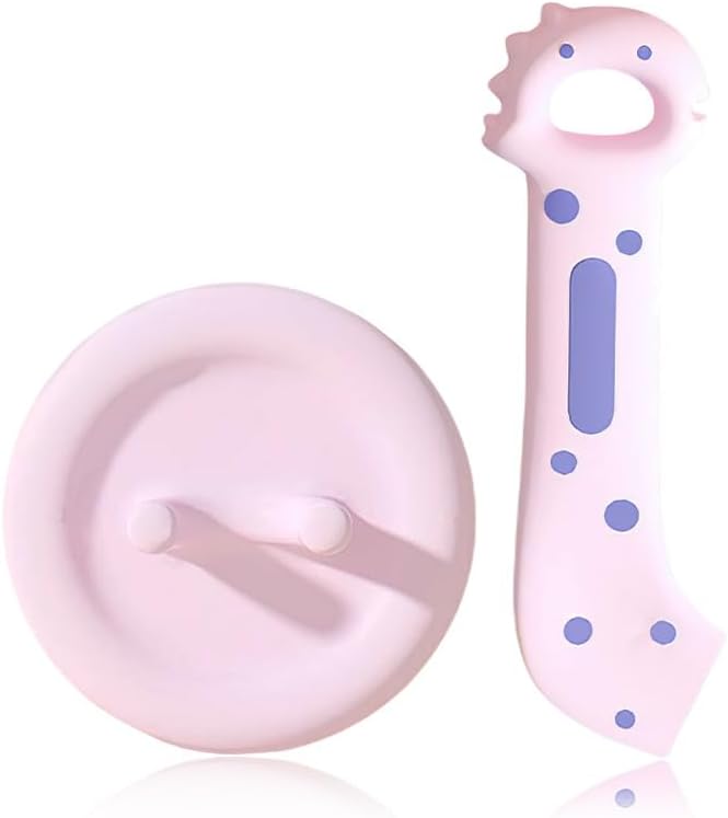 Pet Food Can Lids & Spoons Set Silicone Cover for Pet Can Food Cute Shape Cat Wet Food Spoon With One Lid and One Spoon (PURPLE)