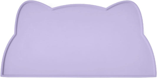 Cat Food Mat, Silicone Pet Feeding Mat for Floor Non-Slip Waterproof Dog Water Bowl Tray Cushion (20" x 12", Periwinkle Blue)