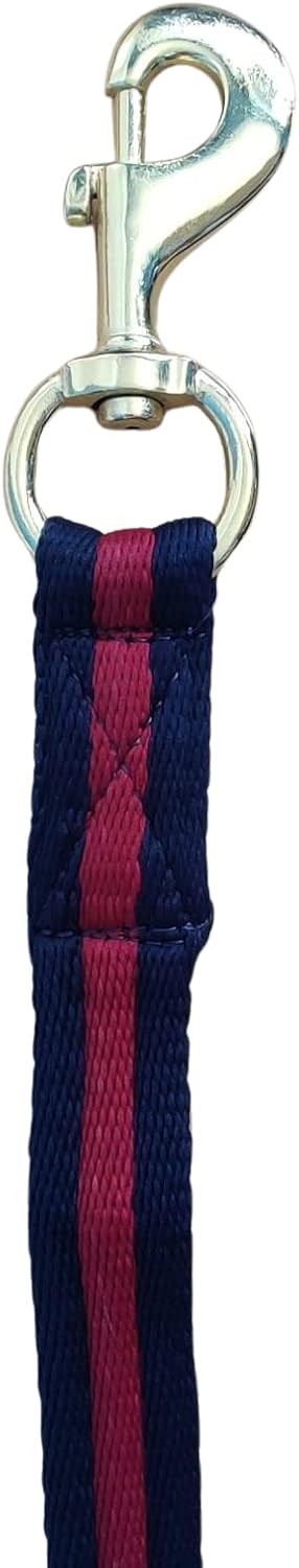 Soft Padded Lunge Line Rein Lead for Horses 27ft Looped Handle Swivel Clip (Navy/Wine)