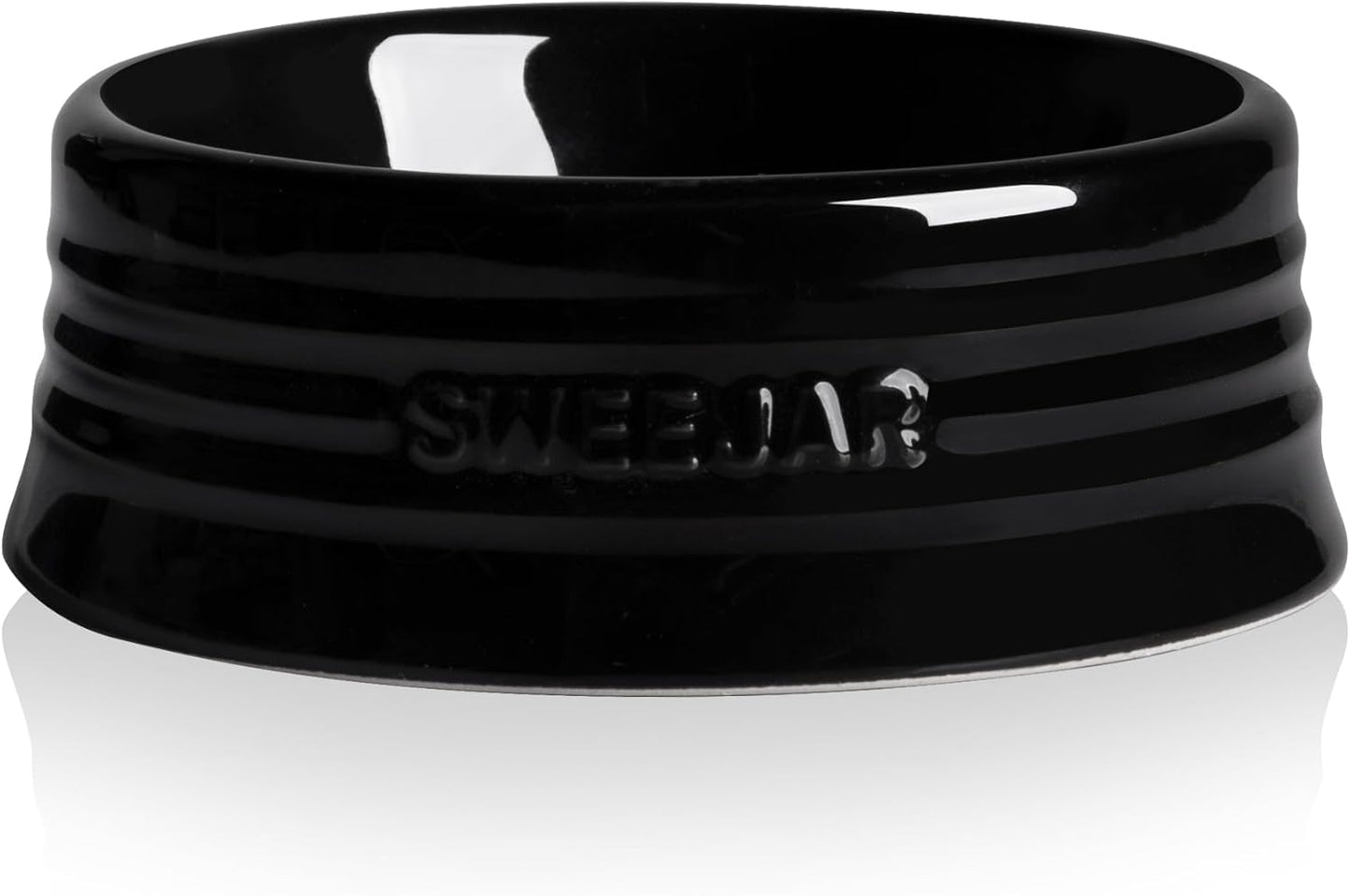Sweejar Gradient Dog Bowl, Ceramic Dog Food Dish for Large Dogs and Large Cat, Porcelain Pet Bowl for Food and Water 32 oz (Black)