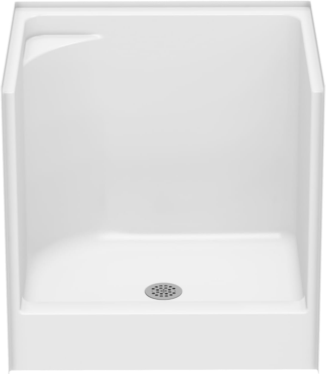 Laurel Mountain Odie 36" x 27" x 36" AcrylX Alcove Center Drain One-Piece Pet Shower in White with Hand-Held Sprayer in Matte Black