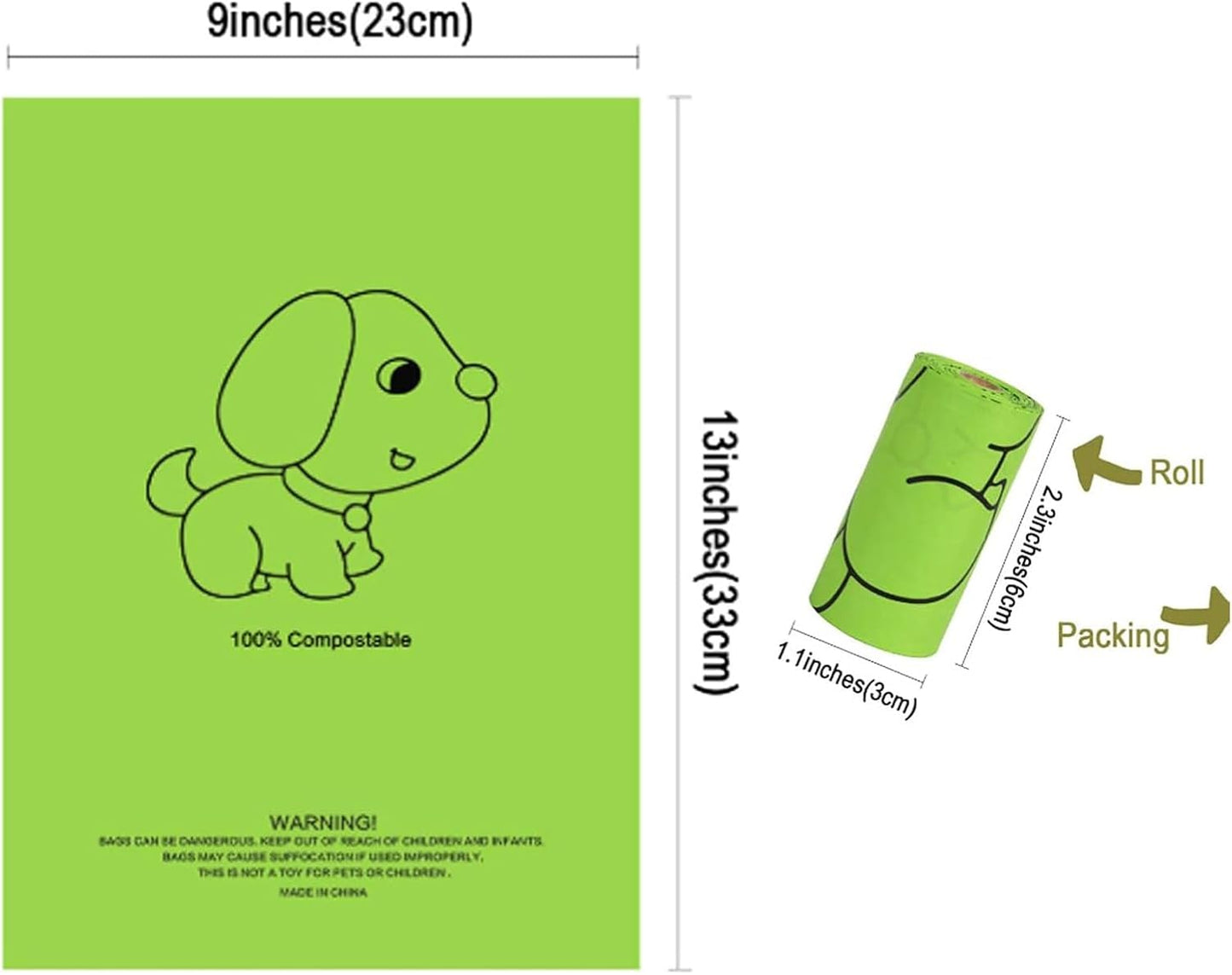 Petmolico Dog Poop Bag Holder Leash Attachment, Dog Waste Bag Dispenser Zippered Pouch, Fits Any Dog Leash, Includes Free Roll of Dog Bags, Poop Bag Dispenser - 2 Packs (White Daisy)