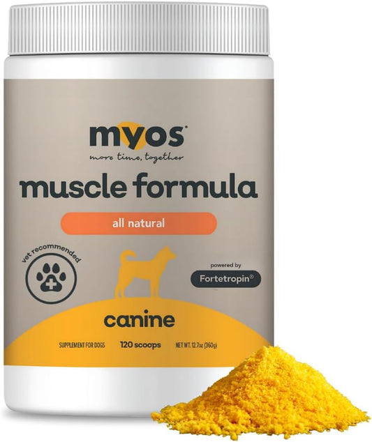 MYOS Canine Muscle Formula - All-Natural Muscle Building Supplement - Helps Reduce Muscle Loss in Dogs Due to Normal Aging and Improves Recovery from Injury or Surgery
