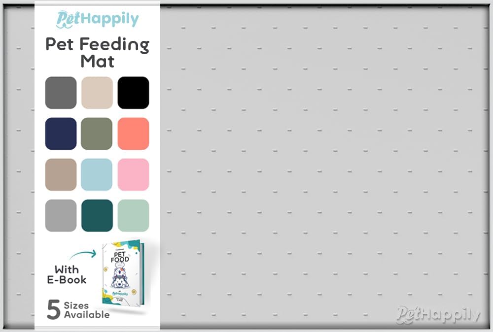 Dog Food Mat - 24x15 Raised Edges Dogs Mat for Food and Water Prevent Spill, Waterproof Cat Food Mats Protect Floors, Easy Clean Dog Bowl Mats for Food and Water, Silicone Pet Feeding Placemats Mist