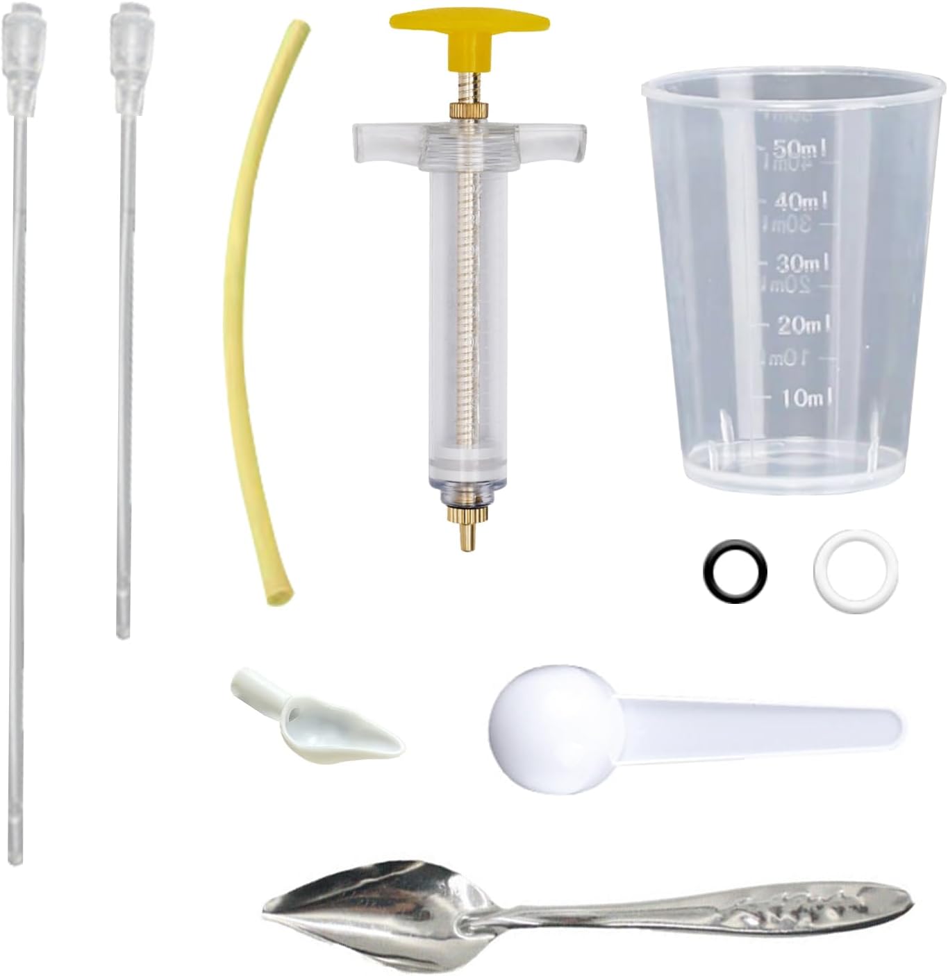 8 Pcs Bird Feeding Syringe Set Feeding Tubes for Baby Birds Parrot Hand Feeding Syringe Pet Syringe Feeding Tube Stainless Steel Metal Feeding Spoon Small Animals (20ml-Set of Eight)