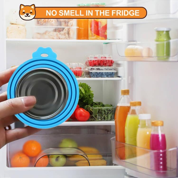 2 Pack Silicone Pet Food Can Lids, BPA Free, Universal Fit, Blue/Teal