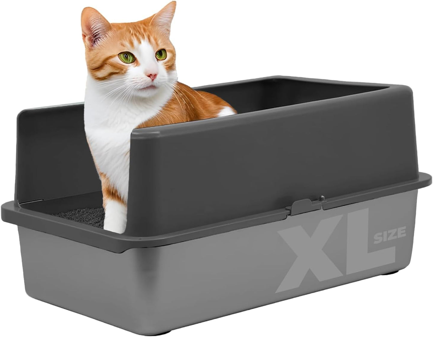 iPrimio XL Cat Litter Box Enclosure - 23"x15"x6" Stainless Steel Litter Enclosure for Big Cats - Cat Litter Box Lid Only Design for Use with XL Pans - Patent Pending Cover Only