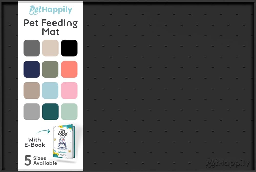 Dog Food Mat - 24x15” Large Silicone Pet Food Mat, Raised Edges for Food and Water Prevent Spill, Waterproof Cat Food Mat Protect Floors,Easy Clean Dog Bowl Mats for Food and Water