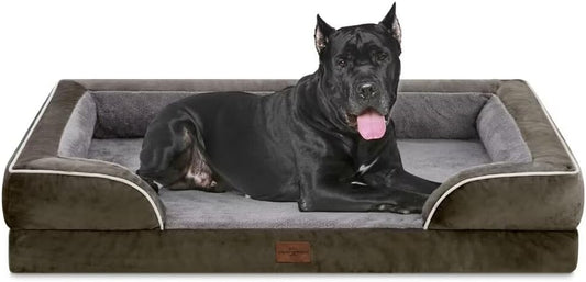 Comfort Expression XXL Orthopedic Dog Bed for Extra Large Dogs, Waterproof Orthopedic Foam Dogs Beds, Washable Dog Sofa Bed with Non-Slip Bottom & Removable Cover(XX-Large,Dark Green)