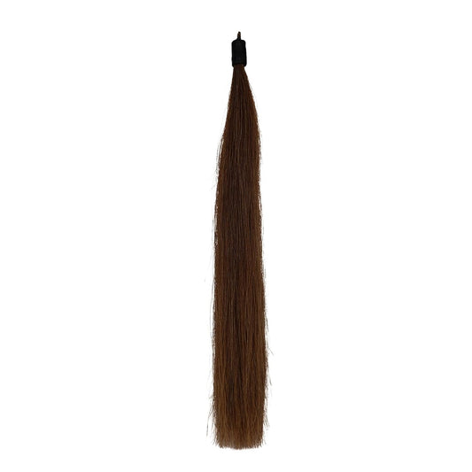 Horse Tail Extension with Braided Horsehair Loop, Blunt Cut Bottom, 3/8 lb, 28-30 inches (drak Chestnut)