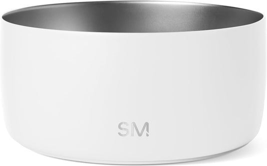 Simple Modern Stainless Steel Pet Water Bowl for Dogs & Cats | Reusable Insulated Stainless Steel Food Bowls for Dog Cat | No Tip No Slip BPA Free | Bentley Collection | Large (64oz) | Winter White