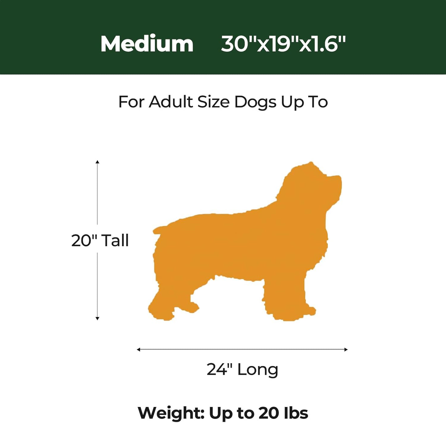 BALANCE Dog Crate Bed, Orthopedic Dog Bed Pad with Waterproof Liner, Washable Crate Foam Pet Mat for Large, Medium, Puppy Dogs Breeds, Periscope, 30"x19"x1.6"