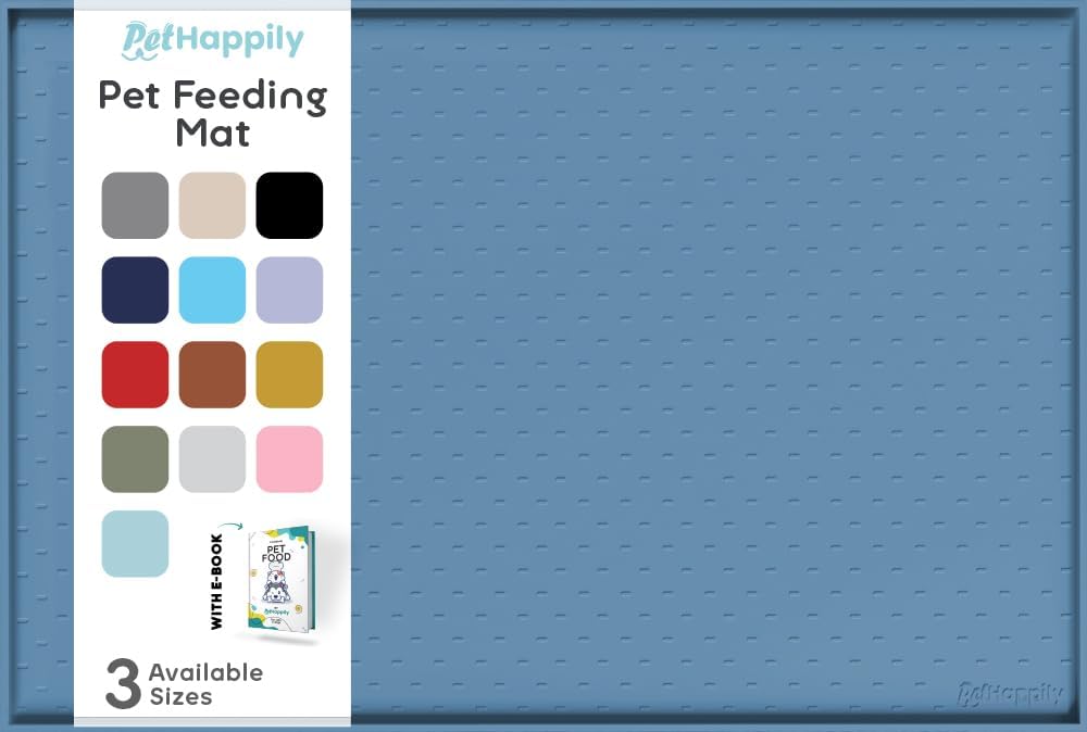 Dog Food Mat - 24x15 Raised Edges Dogs Mat for Food and Water Prevent Spill, Waterproof Cat Food Mats Protect Floors, Easy Clean Dog Bowl Mats for Food and Water, Silicone Pet Feeding Placemats