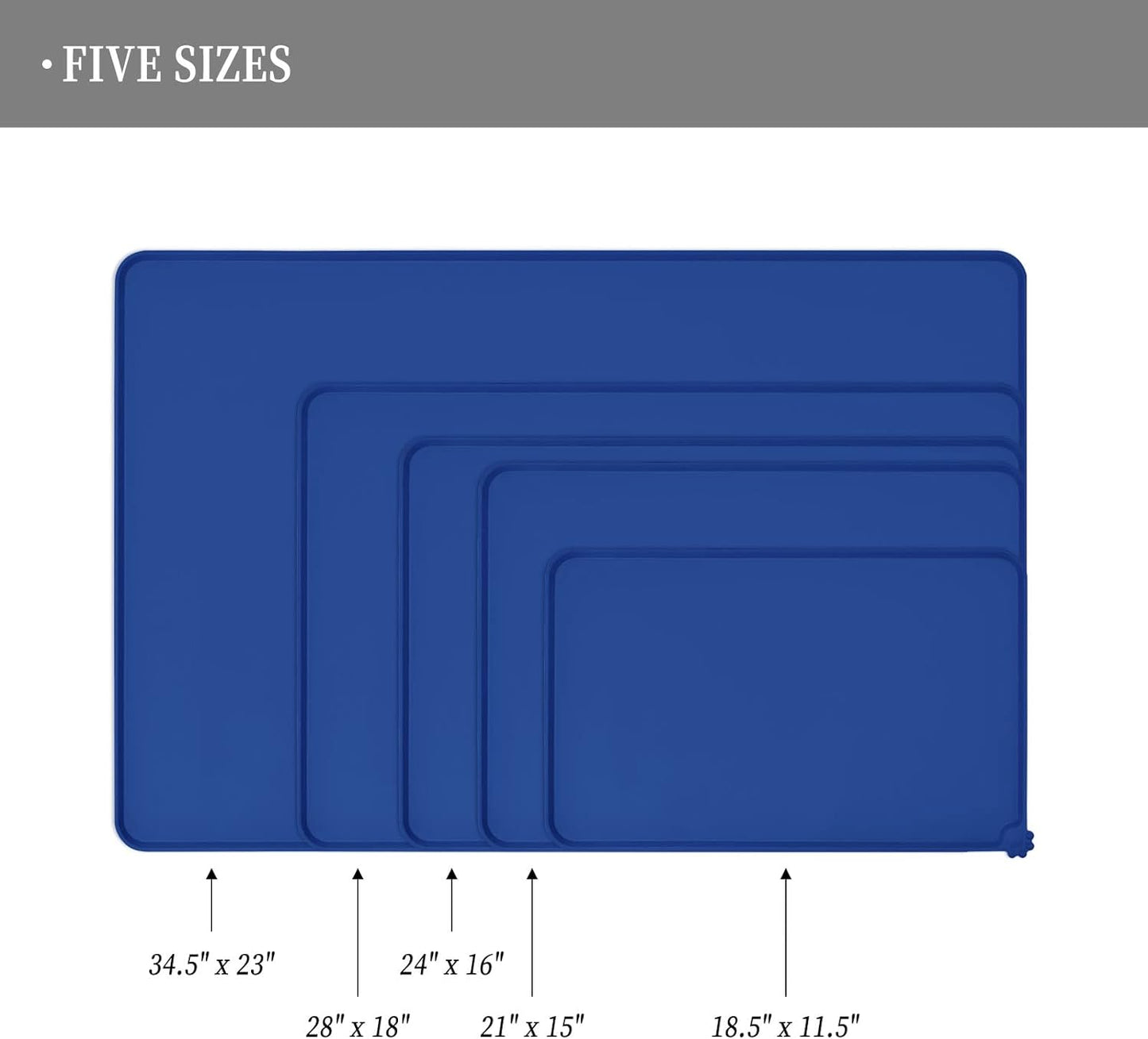 Waterproof Pet Feeding Mat with High Raised Edges, Heavier and Thicker Placemats for Cat Dog Water Bowl with BPA Free, Dogs Cats Food Mats for Messy Drinkers to Prevent Spill and Protect Floors