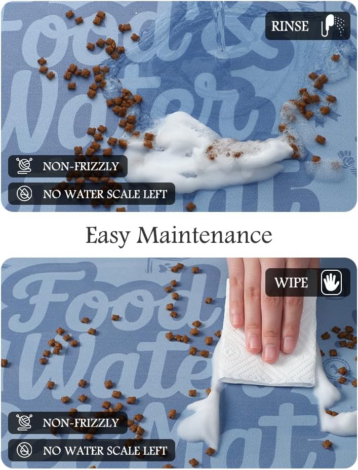 Pet Feeding Mat-Absorbent Dog Mat for Food and Water Bowl-No Stains Quick Dry Water Dispenser Mat-Dog Accessories Pet Supplies-Bowl for Messy Drinkers（Words,17"x34"