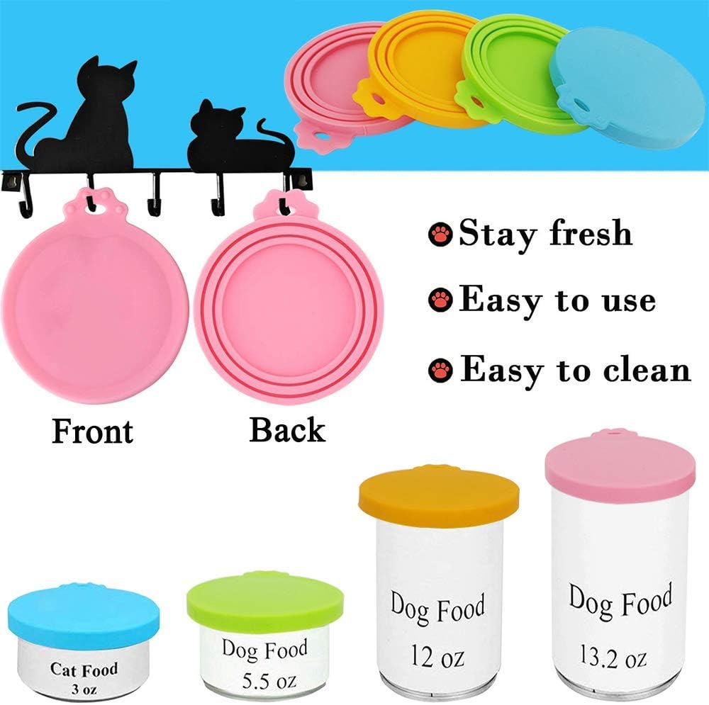 Food Can covers | 6 Pack Silicone Can Lids for Dog and Cat Food | Universal BPA Free | One Can Cap Fit Most Standard Size Canned Dog Cat Food