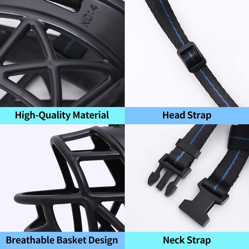 Dog Muzzle, Breathable Basket Muzzles for Small, Medium, Large and X-Large Dogs, Prevent Barking, Biting, Chewing Dog Mouth Cover