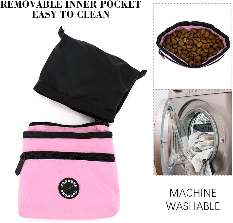 COOWONE Dog Treat Pouch with Pet Training Clicker, Detachable Dog Puppy Training Treat Bag, 900D Oxford Cloth Magnetic Closure Small Dog Walking Bag for Travel or Outdoor Use