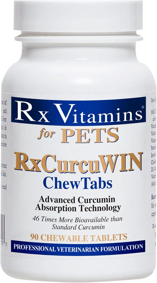 Rx Vitamins CurcuWIN Curcumin for Pets - Cat Immune Support - Dog Digestive Support - 90 ct