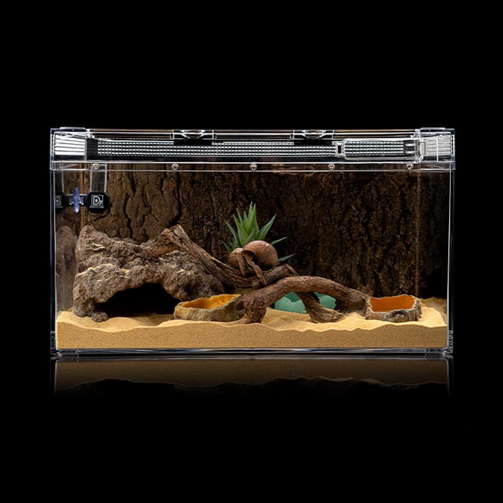 Reptile Simulation Rock Cave Hideouts Terrarium Habitat Décor Bearded Dragon Hideout for Turtles Lizards Snakes Crab (Small)